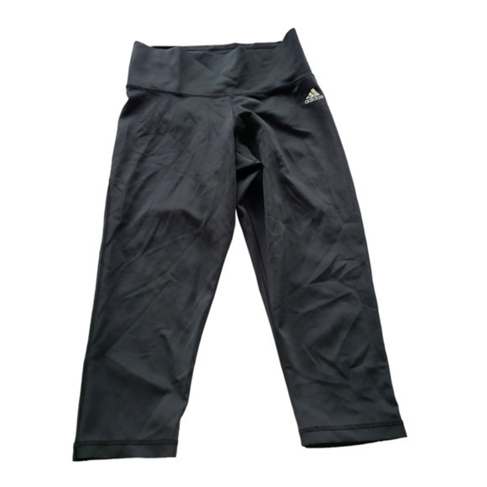 Adidas Climalite Black Cropped Leggings Women Medium‎ High Rise Capri Tights